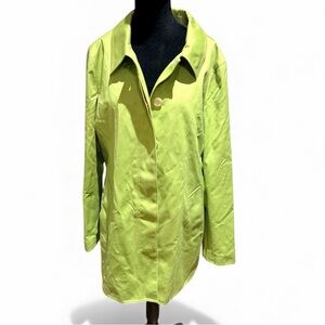 COACH Lime Green Mid Length Trench Coat Womens Size Large Like New Worn Once